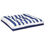 vidaXL Palettenkissen Blau Weiß Gestreift 70x70x12 cm Stoff