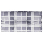 vidaXL Palettenkissen Grau Kariert 70x40x12 cm Stoff
