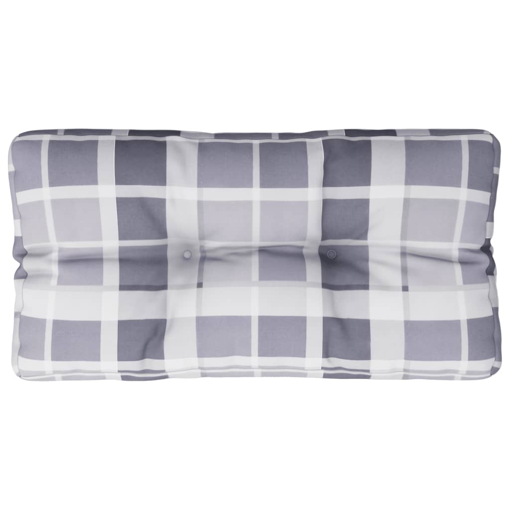 vidaXL Palettenkissen Grau Kariert 70x40x12 cm Stoff