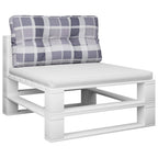 vidaXL Palettenkissen Grau Kariert 70x40x12 cm Stoff