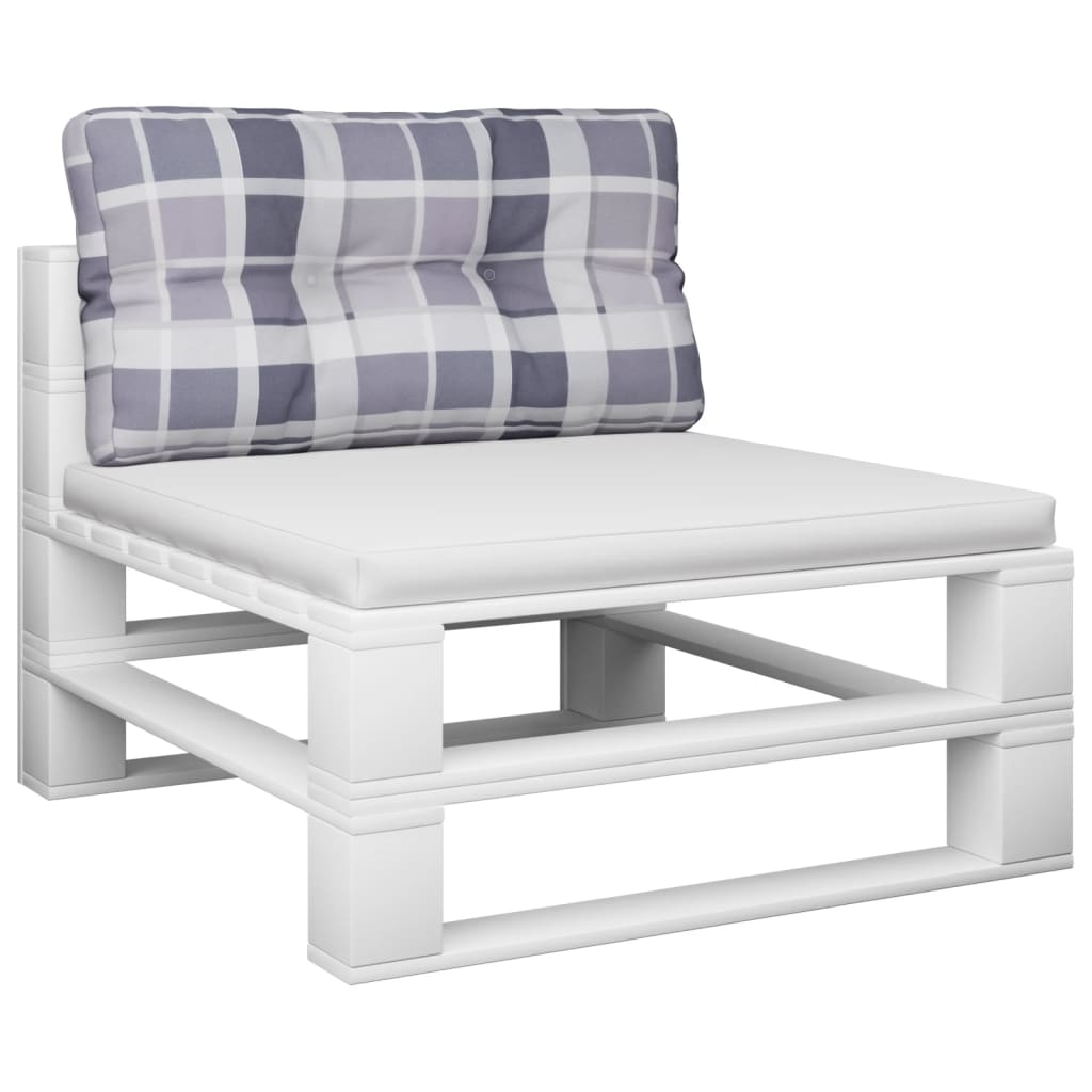 vidaXL Palettenkissen Grau Kariert 70x40x12 cm Stoff