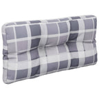 vidaXL Palettenkissen Grau Kariert 70x40x12 cm Stoff