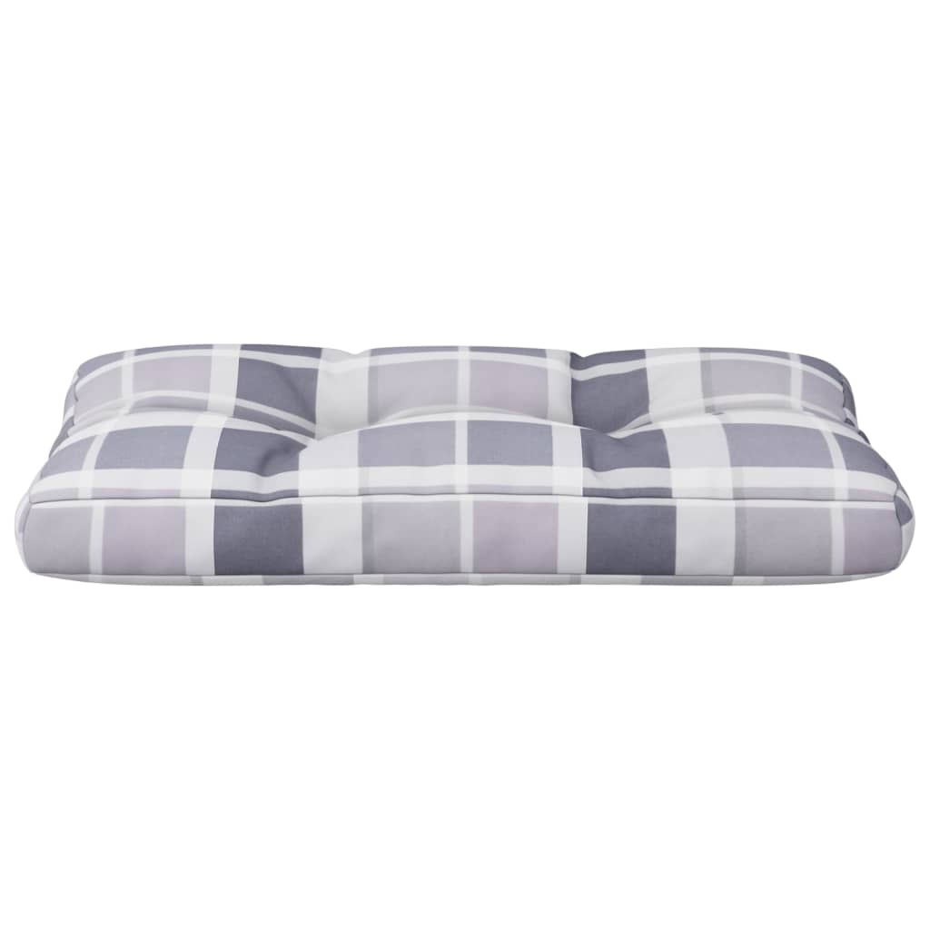vidaXL Palettenkissen Grau Kariert 70x40x12 cm Stoff