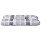 vidaXL Palettenkissen Grau Kariert 70x40x12 cm Stoff