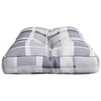 vidaXL Palettenkissen Grau Kariert 70x40x12 cm Stoff