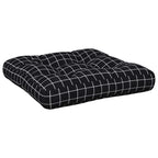 vidaXL Palettenkissen Schwarz Karomuster 58x58x10 cm Oxford-Gewebe