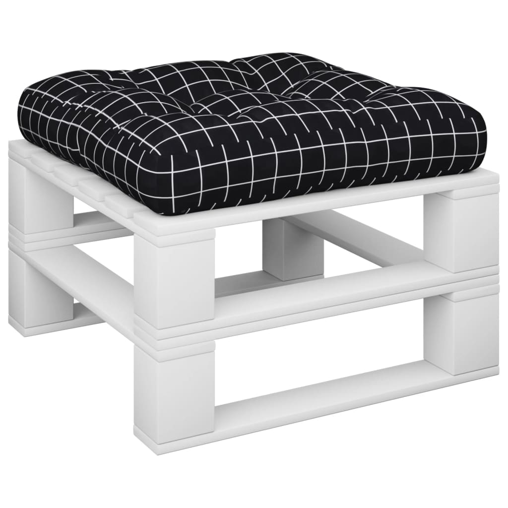 vidaXL Palettenkissen Schwarz Karomuster 58x58x10 cm Oxford-Gewebe