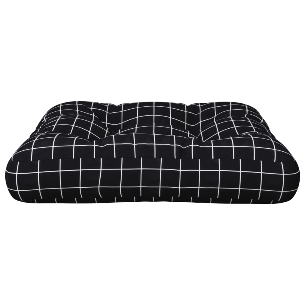 vidaXL Palettenkissen Schwarz Karomuster 58x58x10 cm Oxford-Gewebe