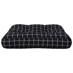 vidaXL Palettenkissen Schwarz Karomuster 58x58x10 cm Oxford-Gewebe