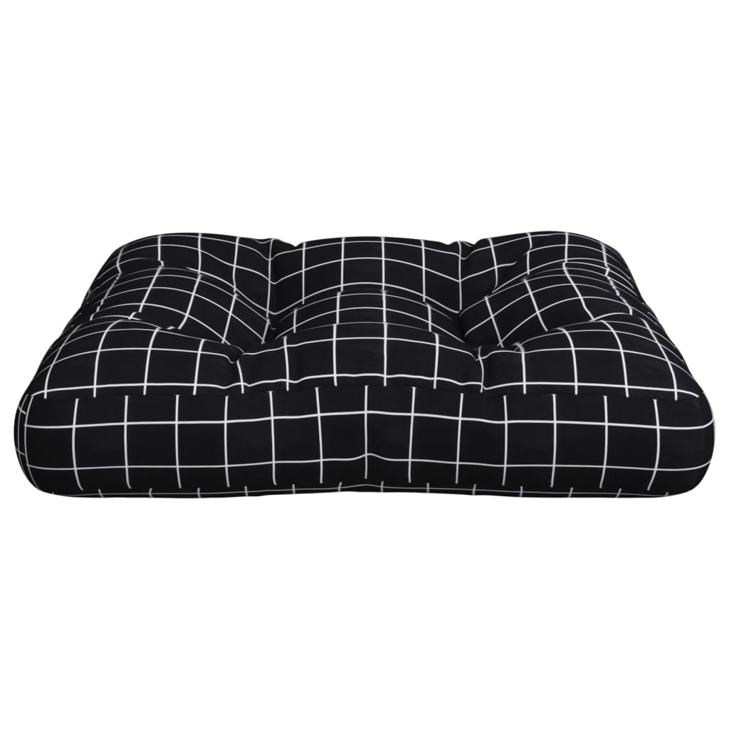 vidaXL Palettenkissen Schwarz Karomuster 58x58x10 cm Oxford-Gewebe