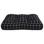 vidaXL Palettenkissen Schwarz Karomuster 58x58x10 cm Oxford-Gewebe