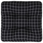 vidaXL Palettenkissen Schwarz Karomuster 58x58x10 cm Oxford-Gewebe