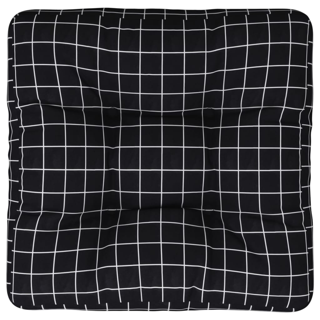 vidaXL Palettenkissen Schwarz Karomuster 58x58x10 cm Oxford-Gewebe