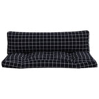 vidaXL Palettenkissen 2 Stk. Schwarz Karomuster Oxford-Gewebe