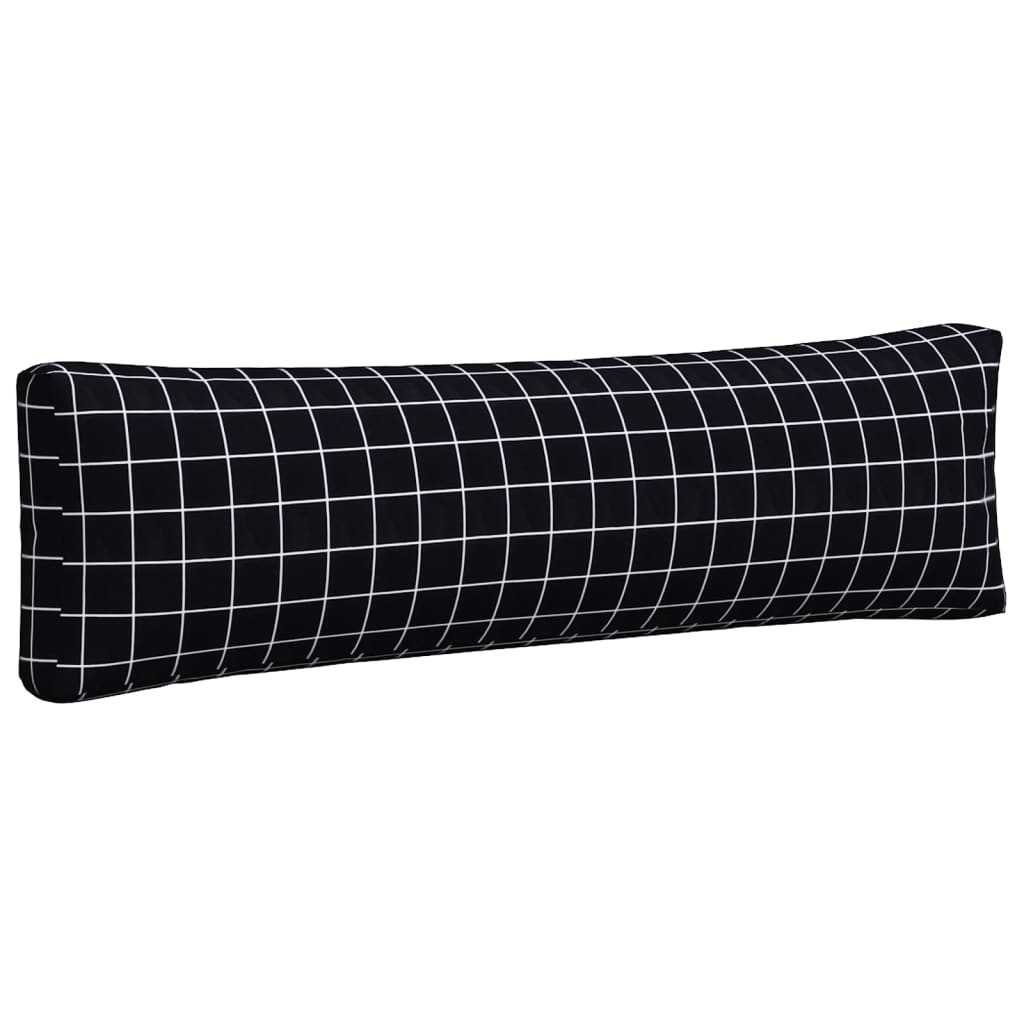vidaXL Palettenkissen 2 Stk. Schwarz Karomuster Oxford-Gewebe