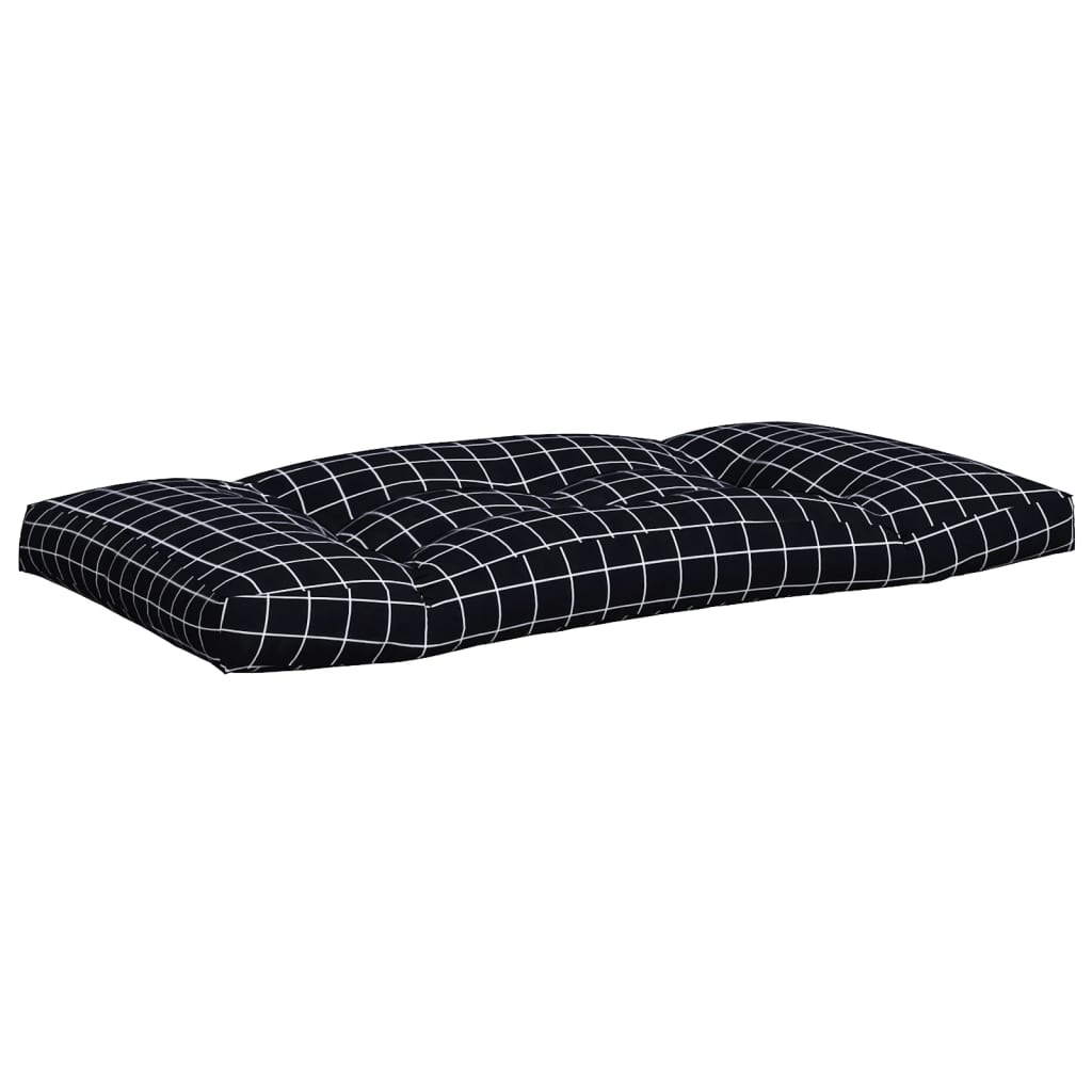 vidaXL Palettenkissen 2 Stk. Schwarz Karomuster Oxford-Gewebe