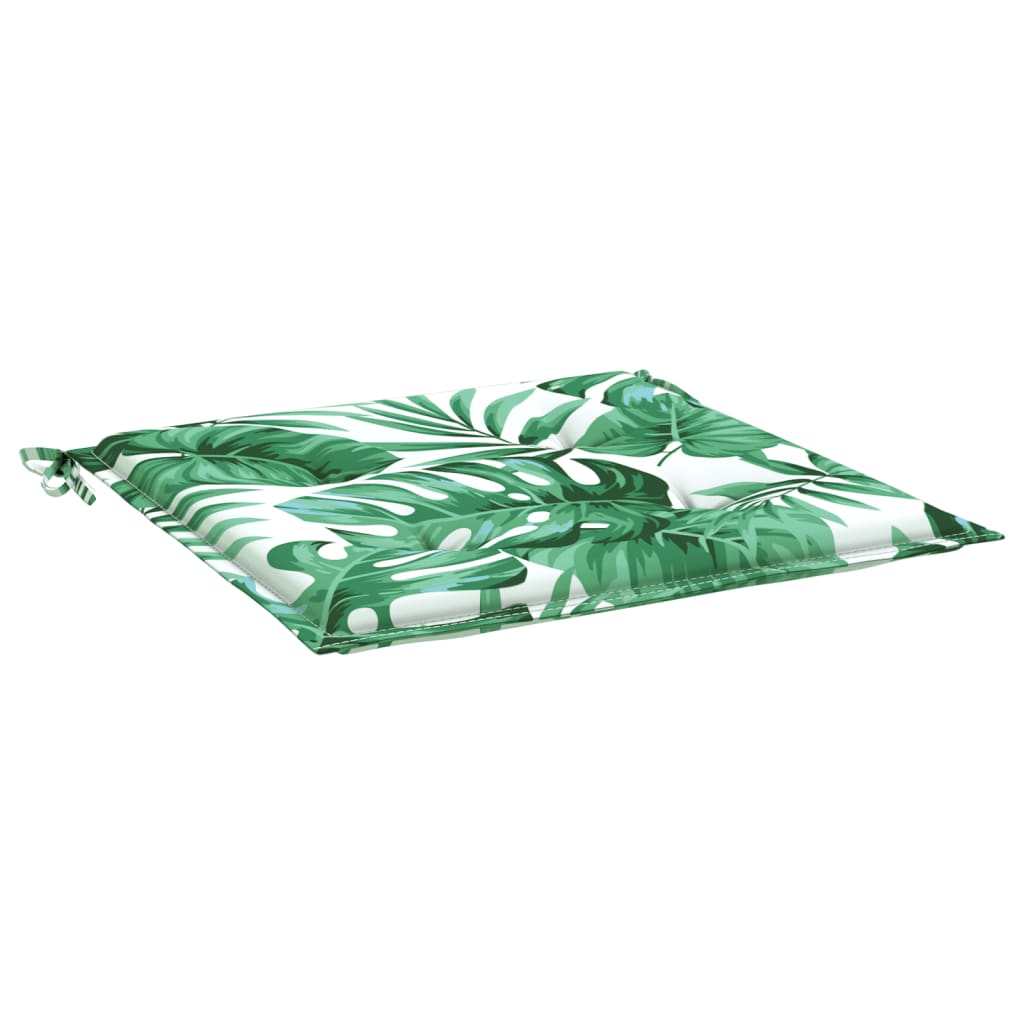 vidaXL Stuhlkissen 4 Stk. Blattmuster 40x40x4 cm Stoff