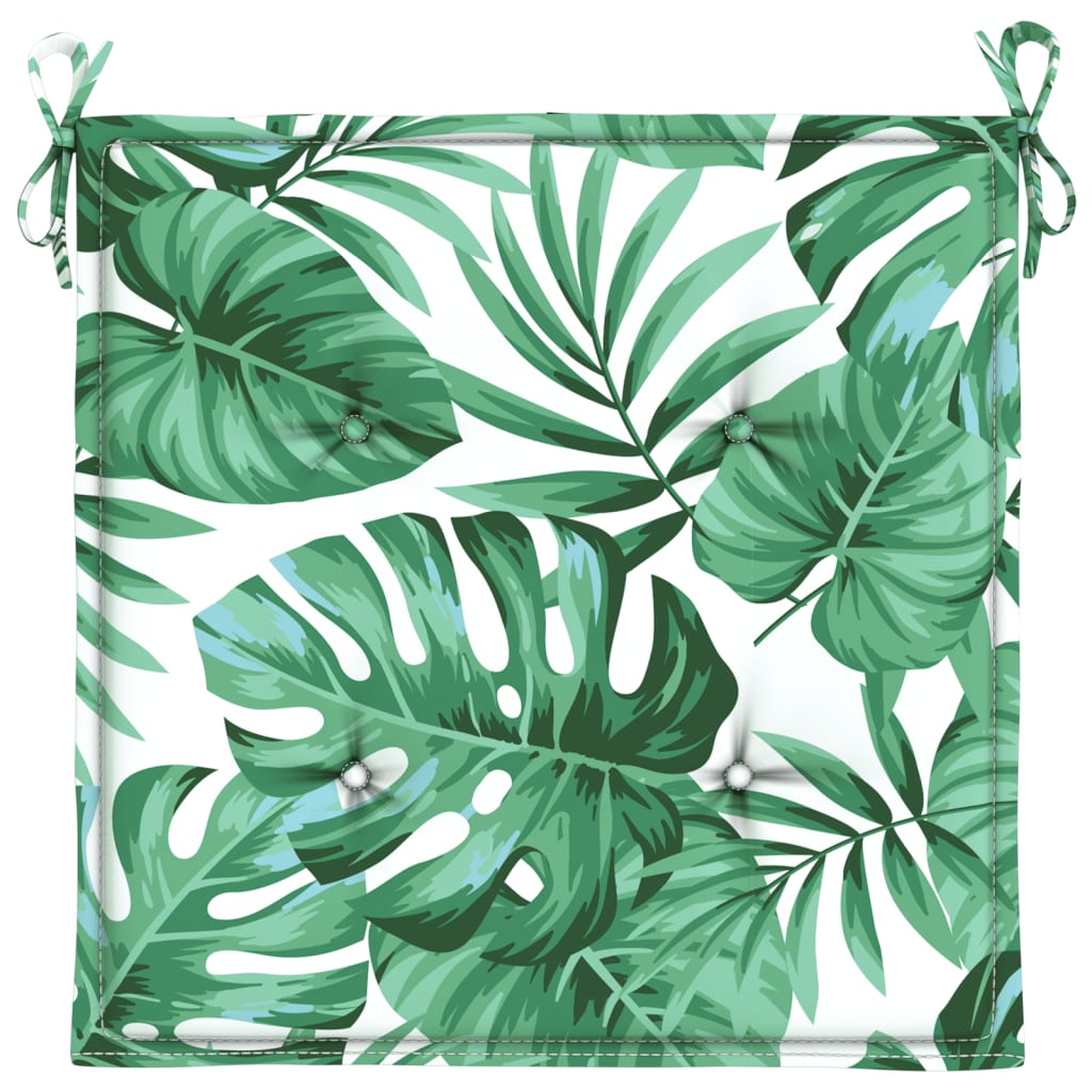 vidaXL Stuhlkissen 4 Stk. Blattmuster 40x40x4 cm Stoff