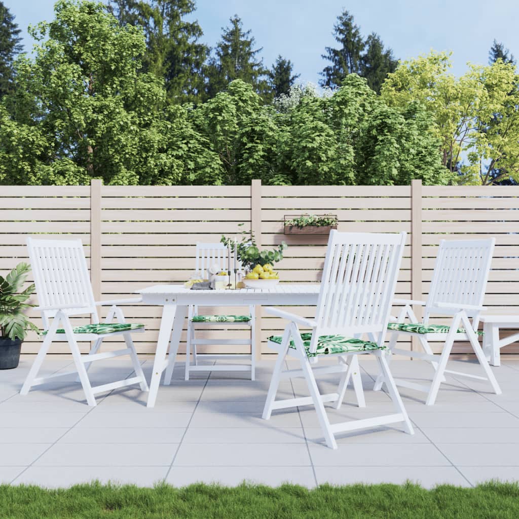 vidaXL Stuhlkissen 4 Stk. Blattmuster 40x40x4 cm Stoff