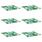 vidaXL Stuhlkissen 6 Stk. Blattmuster 40x40x4 cm Stoff