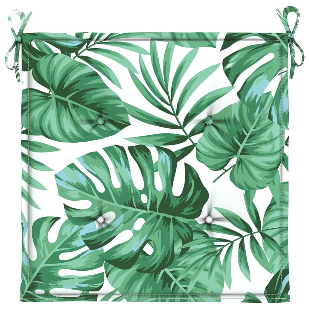 vidaXL Stuhlkissen 6 Stk. Blattmuster 40x40x4 cm Stoff