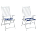 vidaXL Gartenstuhl-Kissen 2 Stk. Blau & Weiß Gestreift 40x40x4cm Stoff