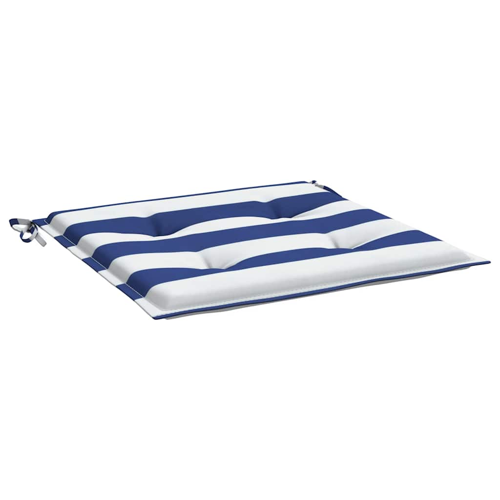 vidaXL Gartenstuhl-Kissen 2 Stk. Blau & Weiß Gestreift 40x40x4cm Stoff