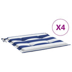 vidaXL Gartenstuhl-Kissen 4 Stk. Blau & Weiß Gestreift 40x40x4cm Stoff