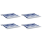 vidaXL Gartenstuhl-Kissen 4 Stk. Blau & Weiß Gestreift 40x40x4cm Stoff