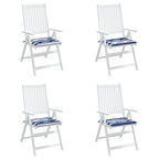 vidaXL Gartenstuhl-Kissen 4 Stk. Blau & Weiß Gestreift 40x40x4cm Stoff
