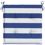 vidaXL Gartenstuhl-Kissen 4 Stk. Blau & Weiß Gestreift 40x40x4cm Stoff