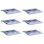 vidaXL Gartenstuhl-Kissen 6 Stk. Blau & Weiß Gestreift 40x40x4cm Stoff