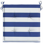 vidaXL Gartenstuhl-Kissen 6 Stk. Blau & Weiß Gestreift 40x40x4cm Stoff