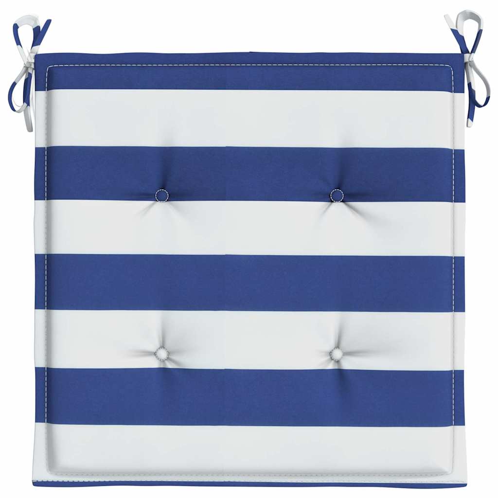 vidaXL Gartenstuhl-Kissen 6 Stk. Blau & Weiß Gestreift 40x40x4cm Stoff
