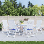 vidaXL Gartenstuhl-Kissen 6 Stk. Blau & Weiß Gestreift 40x40x4cm Stoff