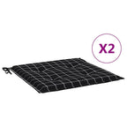 vidaXL Gartenstuhl-Kissen 2 Stk. Schwarz Karomuster 40x40x4 cm Stoff