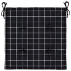 vidaXL Gartenstuhl-Kissen 2 Stk. Schwarz Karomuster 40x40x4 cm Stoff