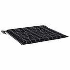 vidaXL Gartenstuhl-Kissen 4 Stk. Schwarz Karomuster 40x40x4 cm Stoff