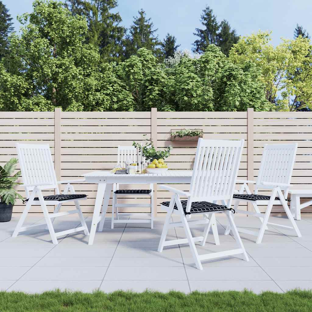 vidaXL Gartenstuhl-Kissen 4 Stk. Schwarz Karomuster 40x40x4 cm Stoff