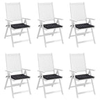 vidaXL Gartenstuhl-Kissen 6 Stk. Schwarz Karomuster 40x40x4 cm Stoff