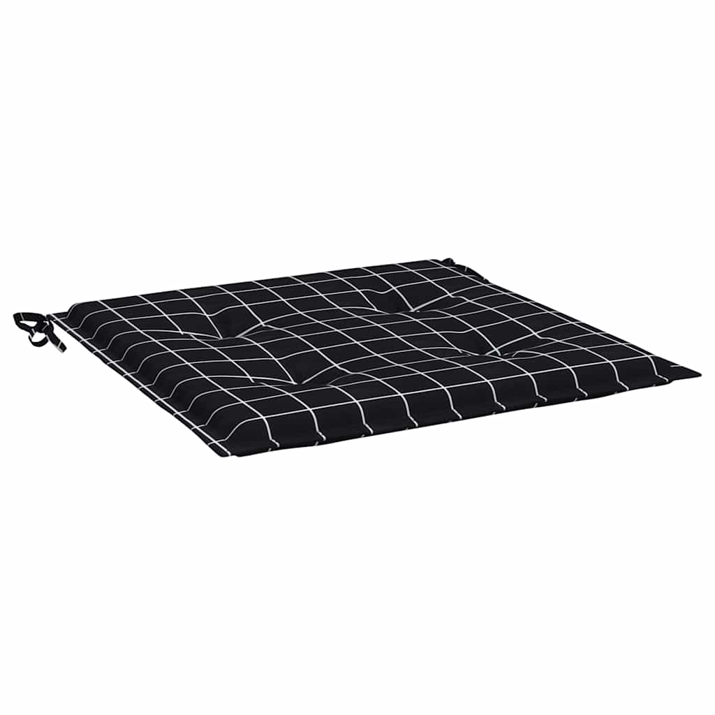 vidaXL Gartenstuhl-Kissen 6 Stk. Schwarz Karomuster 40x40x4 cm Stoff