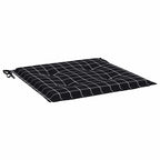 vidaXL Gartenstuhl-Kissen 6 Stk. Schwarz Karomuster 40x40x4 cm Stoff