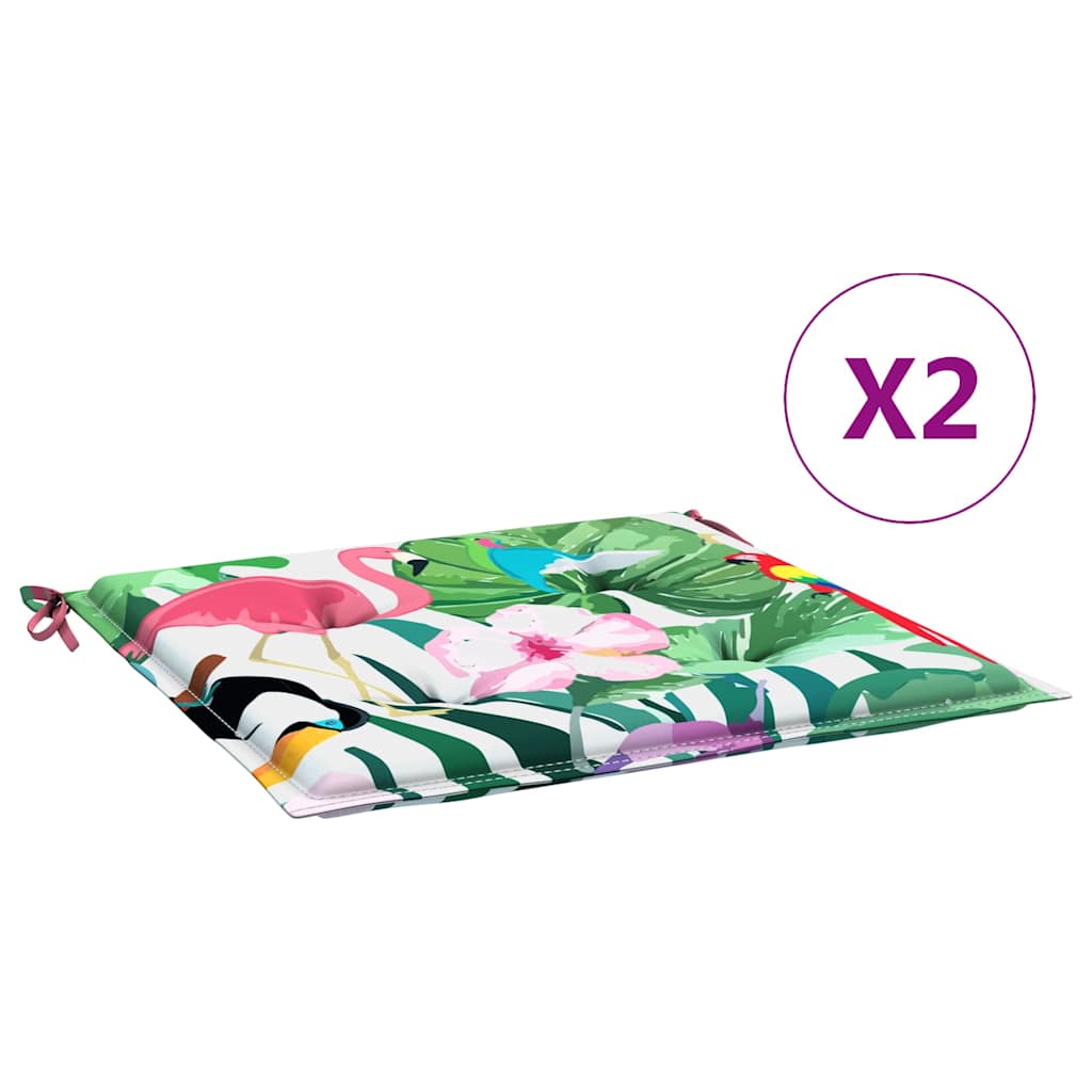 vidaXL Gartenstuhl-Kissen 2 Stk. Mehrfarbig 40x40x4 cm Stoff