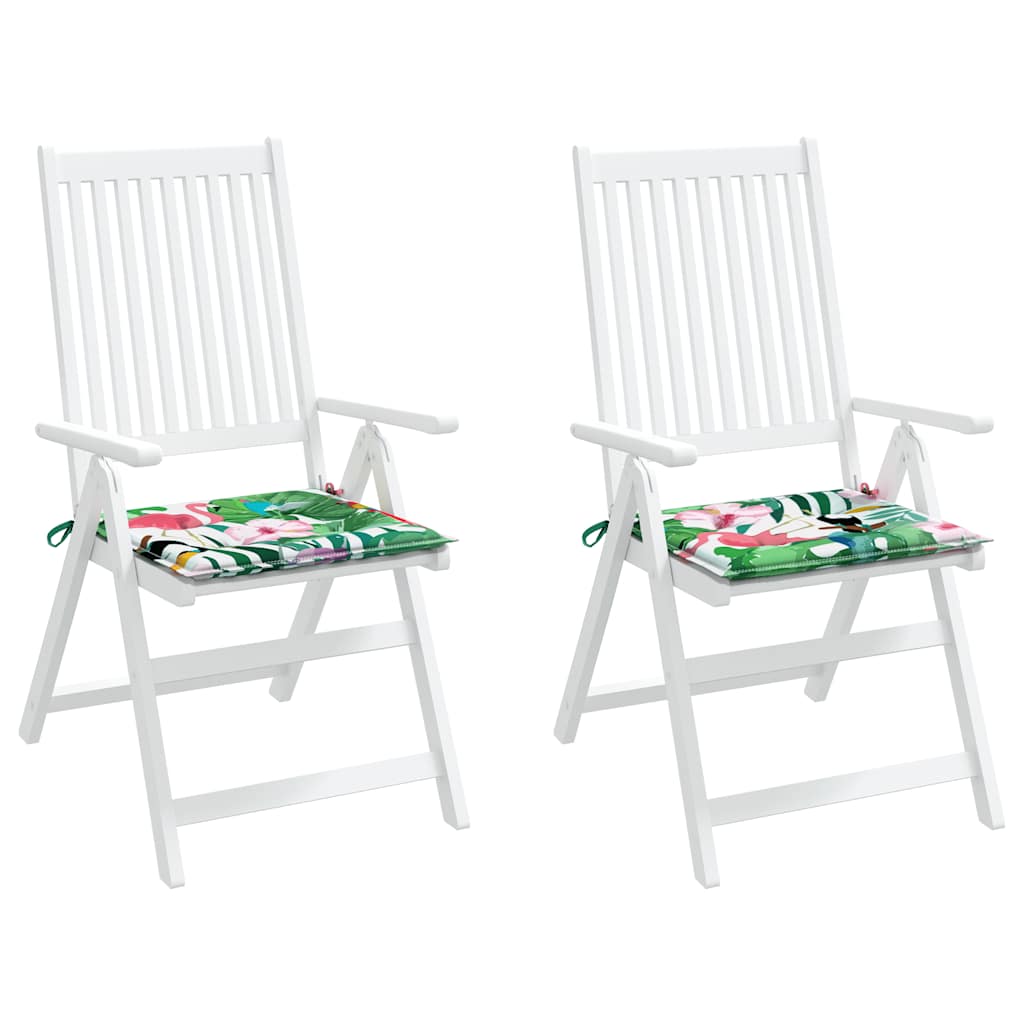 vidaXL Gartenstuhl-Kissen 2 Stk. Mehrfarbig 40x40x4 cm Stoff