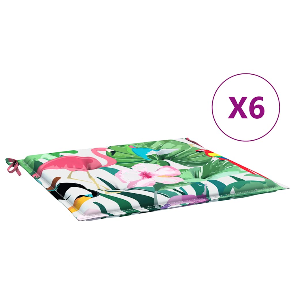 vidaXL Gartenstuhl-Kissen 6 Stk. Mehrfarbig 40x40x4 cm Stoff
