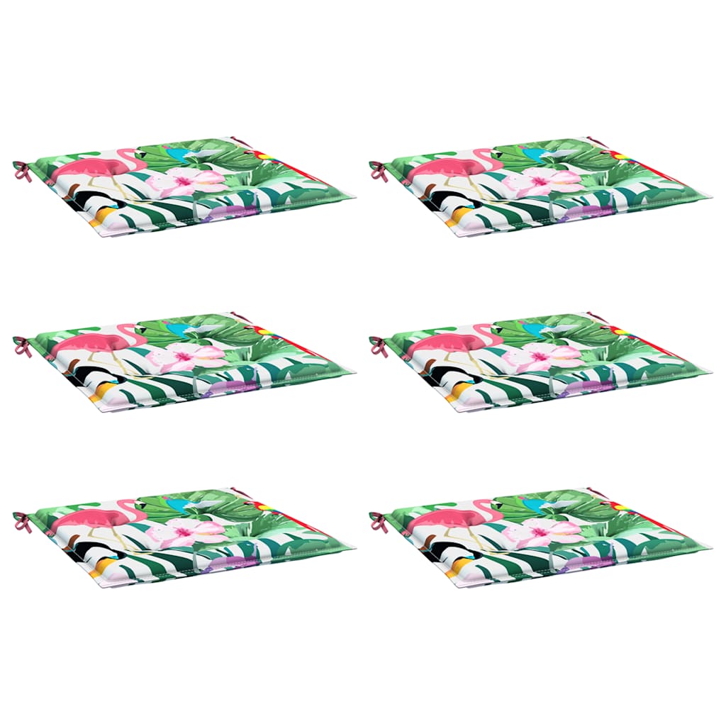 vidaXL Gartenstuhl-Kissen 6 Stk. Mehrfarbig 40x40x4 cm Stoff