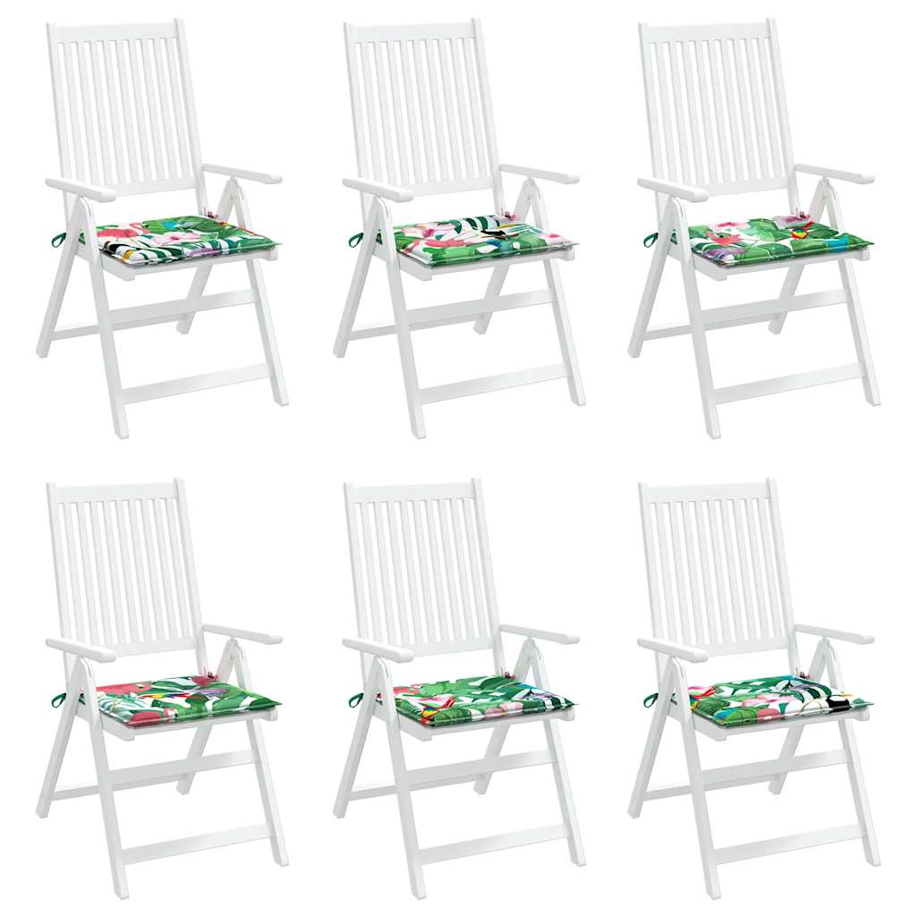 vidaXL Gartenstuhl-Kissen 6 Stk. Mehrfarbig 40x40x4 cm Stoff