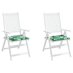 vidaXL Sitzkissen 2 Stk. Blattmuster 50x50x4 cm Stoff