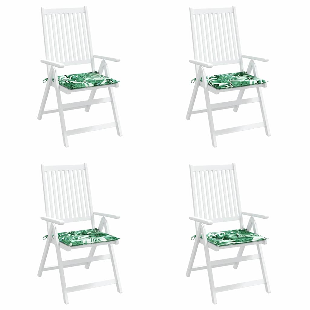 vidaXL Stuhlkissen 4 pcs Blattmuster 50 x 50 x 4 cm Oxford-Stoff