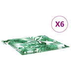 vidaXL Sitzkissen 6 Stk. Blattmuster 50x50x4 cm Stoff